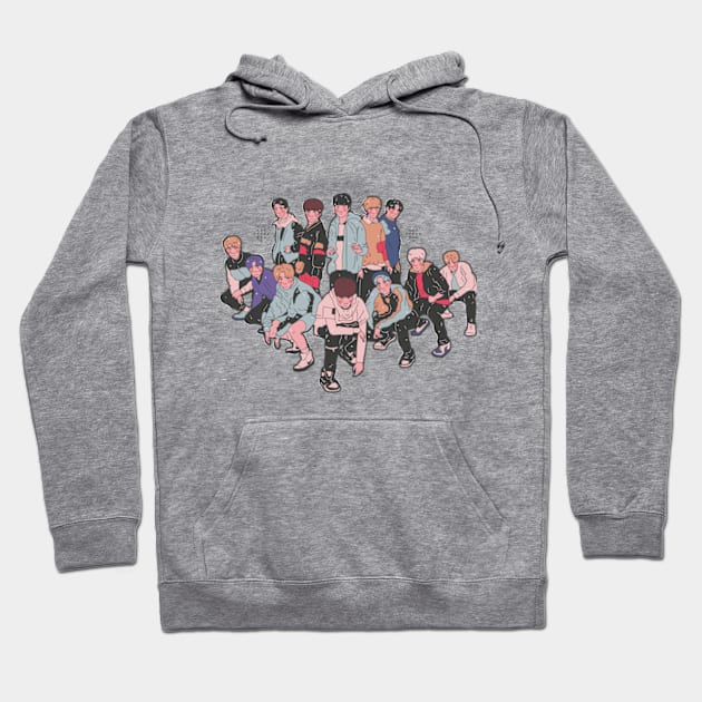 TREASURE Kpop art illustration diamond YG Hoodie by nanaminhae